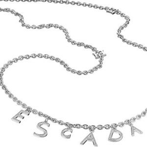 AUTH ESCADA Swarovski Gold Charm Necklace
